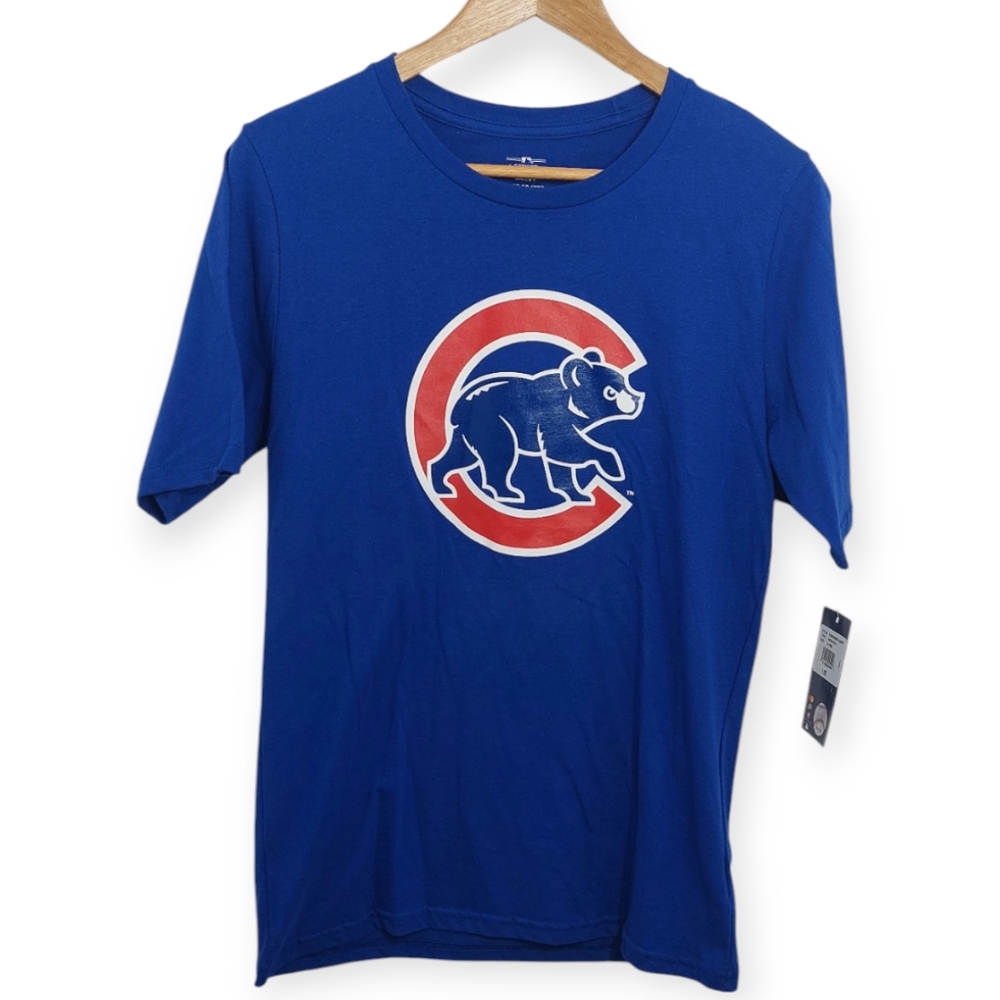 MLB Patrick Wisdom Boy's Youth Size XL 18-20 Short Sleeve Tee Shirt Blue